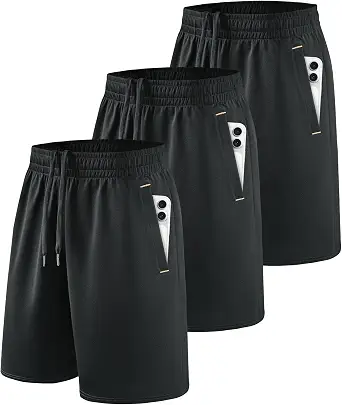 Little Beauty 3 Pack Mens Gym Basketball Shorts 9" Fast Dry Running Athletic Shorts with Pockets for Casual Workout