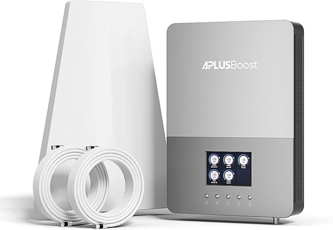 Cell Phone Booster for Home Up to 5000 Sq.Ft,Easy Installation with Built-in Antenna,HD LCD Display,4G LTE 5G Cell Phone Signal Booster for Verizon, AT&amp;T and All U.S.Carriers,FCC Approved