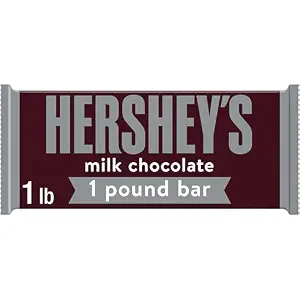 HERSHEY'S Milk Chocolate Candy Gift Bar, 1 lb | Oversized Milk Chocolate Bar with To and From Gift Tag, Kosher and Wrapped for Birthdays, Holidays and Celebrations, 1 lb