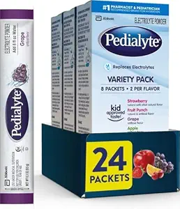 Pedialyte Electrolyte Powder Packets, On-the-Go Hydration Variety Pack | Grape, Fruit Punch, Strawberry, and Orange electrolyte packets for adults and kids from the #1 doctor-recommended brand