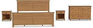 Homestyles Oak Park King Bed, Two Nightstands and Dresser, Brown