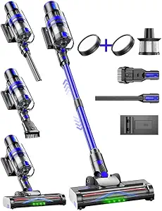 45KPA Stick Vacuum Cleaners | Up to 35Mins Runtime, with Powerful Suction for Carpets, Pet Hair, Rechargeable Lightweight Vacuum, Hardwood Floors
