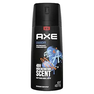AXE Body Spray Deodorant for Men Anarchy for Long Lasting Odor Protection Dark Pomegranate & Sandalwood Mens Deodorant Formulated Without Aluminum 4.0 oz