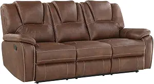 Katrine Manual Reclining Sofa, Brown