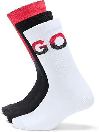 HUGO Men's Ombre Mix 3-pack Ribbed Socks