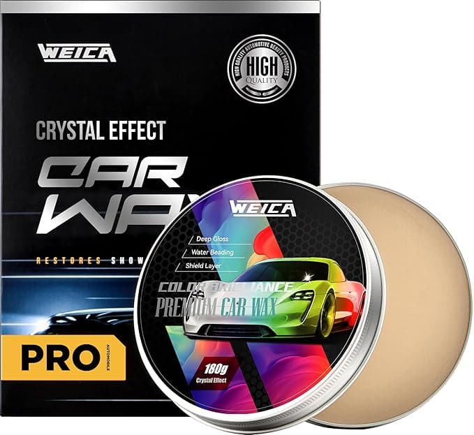 Premium Carnauba Wax 30% Conc. - Ultimate Paint Protection for Luxury Cars | 3-Month UV &amp; Acid Rain Shield | Hydrophobic Ceramic Coating Enhancer (180g)