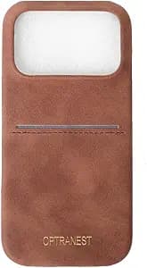 OPTRANEST Retro Vintage Anti-Fall Matte Skin-Feel PU Leather Case for iPhone 17 Series (Dark Brown, iPhone 17 Pro)