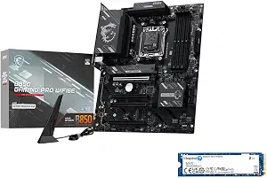 MSI B850 GAMING PRO WIFI6E Motherboard, ATX-Supports AMD Ryzen 9000/8000/7000 Processors,AM5-DDR5 Memory Boost 8200+ MT/s (OC), PCIe 4.0 x16,M.2 Gen5,Wi-Fi 6E,2.5G LAN+Kingston NV3 2TB NVMe SSD Bundle