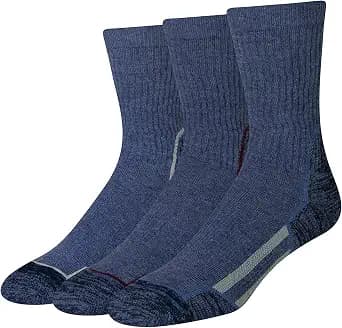 Amazon Essentials Men's Hiking Crew Socks, Cushioned with Arch Support, 3 Pairs
