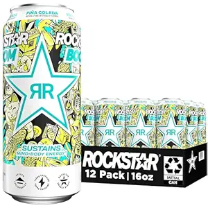 Rockstar Energy Drink, Boom Pina Colada 16 Fl Oz Cans (Pack of 12)