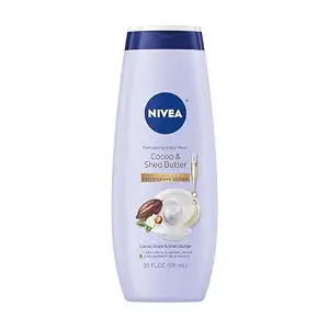 NIVEA Pampering Cocoa and Shea Butter Body Wash, Nourishing Serum, 20 FL OZ