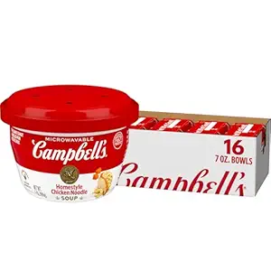Campbell’s Homestyle Chicken Noodle Soup, 7 oz Bowl (16 Pack)