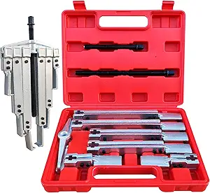 3 in 1 Gear Puller Set,9pcs 2 Jaw Bearing Flywheel Puller Kit with Reversible Jaws,Cr-V Steel Heavy Duty Pulley Puller Tool for Pulley Gear Bearing Flywheel Removal.