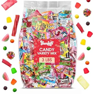 Bulk Candy Variety Pack – 3lb Big Bag of Bulk Candy Individually Wrapped – Large Candies Variety Pack for Pinatas, Party Favors, & Easter Basket Stuffers