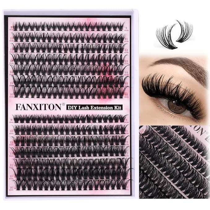 Cluster Lashes 280 pcs Lash Clusters D Volume Eyelashes Extensions 9-16 mm Mix 40D+50D Individual Lashes Thin Band Eyelashes Cluster for DIY Lash Extension Beginners (Lash Clusters)