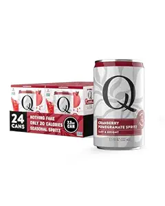 Q Mixers Cranberry-Pomegranate Spritz, Ideal for Cocktails & Mocktails - Made with Real Ingredients, Perfectly Carbonated & Less Sweet - 20 Calories per Can - 7.5oz Fl oz Cans (Pack of 24)