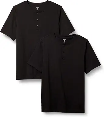 Amazon Essentials Men's Short-Sleeve Cotton Henley T-Shirt