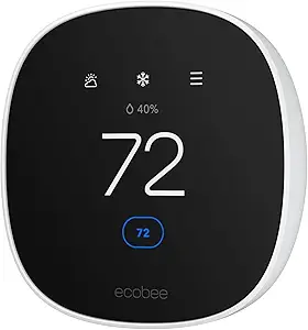 ecobee Smart Thermostat Essential - Energy Star Certified programmable Wi-Fi Thermostat - Works with Siri, Alexa, and Google Assistant