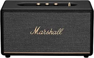 Marshall Stanmore III Bluetooth Home Speaker - Loud Stereo Sound with Bass and Treble Controls | Plug-in Powered | Record Player Compatible | RCA and 3.5mm Aux Inputs - Black
