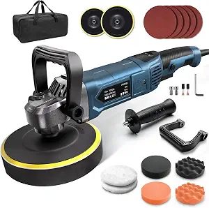 Buffer Polisher, 6 Inch/7 Inch 1600W Rotary Car Buffer Polisher Waxer, 7 Variable Speed 1000-3500 RPM, Detachable Handle for Waxing, Polishing & Scratch Removal