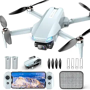 2K Drone with Camera for Adults & Beginners, Mini Drone with 2 Batteries | Foldable FPV Drone with Brushless Motor, 36 Min Flight Time, One-Key Takeoff/Landing, Gesture Selfie, Carrying Case