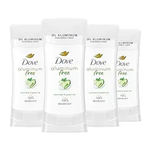 Dove Aluminum Free Deodorant for Women 4 Count Cucumber and Green Tea 72 hour odor protection 2.6 oz