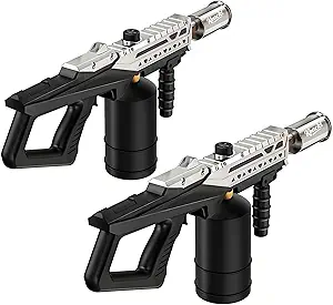 Powerful Propane Torch Gun 2 Pack, Kitchen Torch with Adjustable Flame, Flamethrower Blow Torch Gun Gas Welding Kits for BBQ, Searing Steak, Camping & Charcoal Torch Lighter(Tank Not Included)