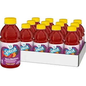 V8 Splash Berry Blend Flavored Juice Beverage, 16 fl oz Bottle (12 Pack)