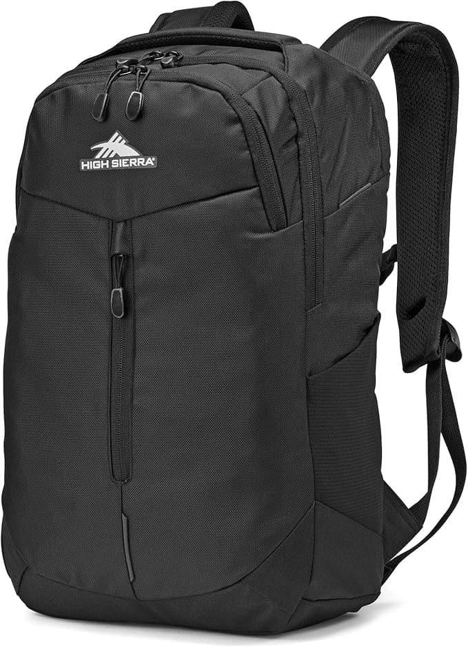High Sierra Swerve Pro Backpack with Laptop Pocket + Tablet Sleeve, Fits most 17” Laptops, 27L, Black