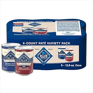 Blue Buffalo Homestyle Recipe Adult Wet Dog Food, Made with Natural Ingredients, Chicken and Beef Dinner Variety Pack, 12.5-oz Cans (6 Count, 3 of Each)