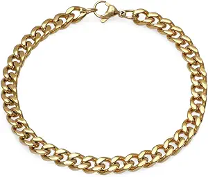 Amazon Essentials Men's Cuban Chain Link Bracelet
