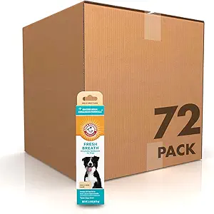 Arm & Hammer for Pets Fresh Breath Enzymatic Dog Toothpaste, Vanilla Ginger Flavor, Safe for Puppies and Adult Dogs, Daily Baking Soda Dental Gel to Eliminate Bad Breath, 2.5 Oz - 72 Pack