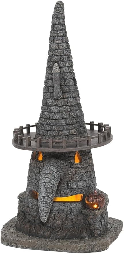 Department 56 Disney The Nightmare Before Christmas Village Witch Tower Lit Building, 10.3 Inch, Grey
