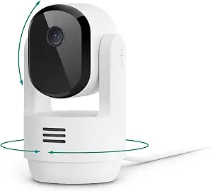Arlo Essential Indoor Pan Tilt Security Camera 2K (2025 Release) - Wired Plug-in Power, Person Recognition, Animal Detection, Animated Preview, 1-Month Secure Plan, Auto Motion Tracking, 1 Cam, White