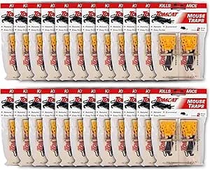 Tomcat Mouse Traps (Wooden), Easy to Use, Effective Way to Catch Mice, 24-Pack
