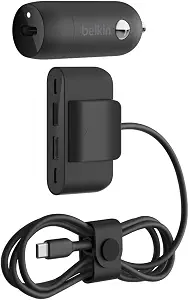 Belkin Boost↑Charge™ 30W Fast Car Charger, USB-C Power Delivery Port, 4-Port USB Power Extender, Universal Compatibility for iPhone 16, Galaxy S25, Note Series, Nintendo Switch 2 and More - Black