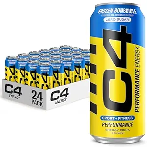C4 Energy Drink, Frozen Bombsicle, 16oz | Pack of 24 | Sugar Free | Pre Workout | No Artificial Colors