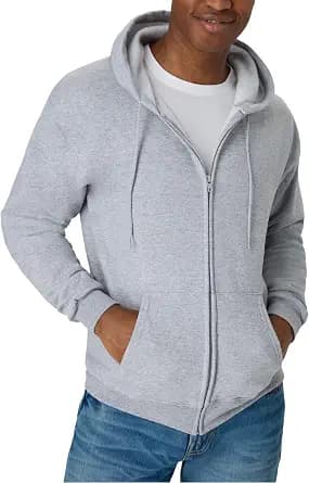 Hanes Men's Zip-up Hoodie, Ecosmart Fleece Full-zip Hoodie for Men, Hooded Sweatshirt