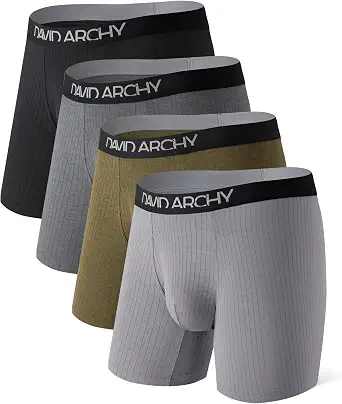 DAVID ARCHY Men's Boxer Briefs with Side Fly, Rayon Made from Bamboo