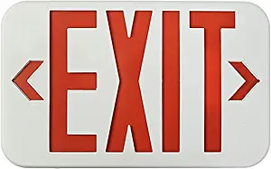 Ciata Led Emergency Exit Sign with Battery Backup - Emergency Fire Exit Lights, Light up Exit Sign, Lighted Exit Signs, Exit Signs for Business, Neon Exit Light, Single and Double-Sided, Red, 1 Pack