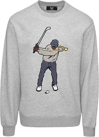 Eastside Golf Men's Premium Swingman Embroidered Crewneck Sweatshirt With Soft Cotton‑blend Fleece and Classic‑fit Warm Everyday Comfort