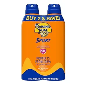 Banana Boat Sport SPF 50 Sunscreen Spray, 6 oz (2 Pack)