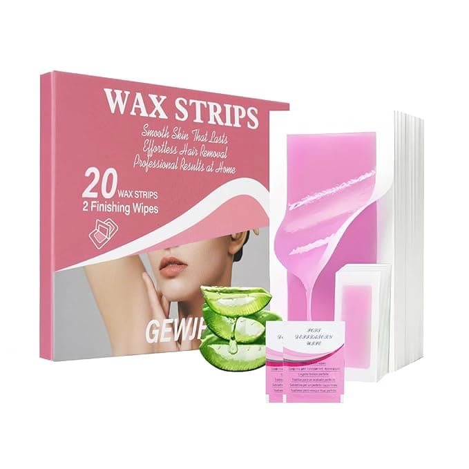 20PCS Wax Strips for Hair Removal, Waxing Kit for Women, Eyebrow Wax Strips &amp; Facial Hair Removal, Sensitive Skin Friendly, Multi-Use on Face, Legs, Bikini Area, Long-Lasting Smoothness