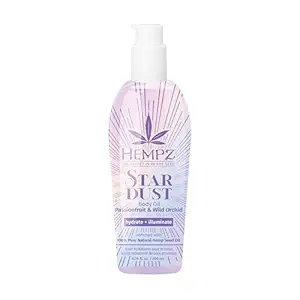 Hempz Star Dust Body Oil, Highlighting Moisturizer, Silver Shimmer Gel, Unicorn Sparkle, 6.76 oz.