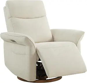 CHITA Power Swivel Glider Nursery Recliner Chair, Triple Motor, Linen
