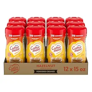 Nestle Coffee mate Coffee Creamer, Hazelnut, Non Dairy Powder Creamer, 15 oz Canister (Pack of 12)