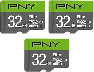 PNY 32GB Elite C10 U1 V10 microSDHC Flash Memory Card 3-Pack​, UHS-I