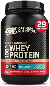Optimum Nutrition Gold Standard Whey Protein Powder, Fruity Cereal, 2LB