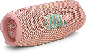 JBL Charge 6 - Portable Waterproof & Drop-Proof Bluetooth Speaker, Bold JBL Pro Sound with AI Sound Boost, 28Hrs of Playtime, Built-in powerbank & Comes with a Sturdy/Removable Carrying Strap (Pink)