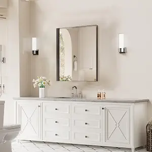 Koonmi Bathroom Wall Mirror, 30x20 Black Mirror for Over Sink